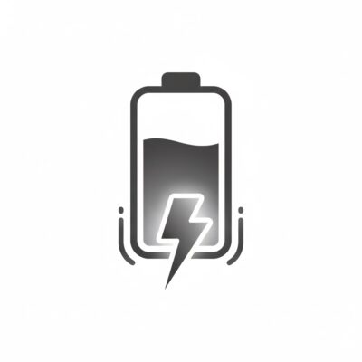 An icon illustrating that battery charging speed is fastest when the device's state of charge is low.