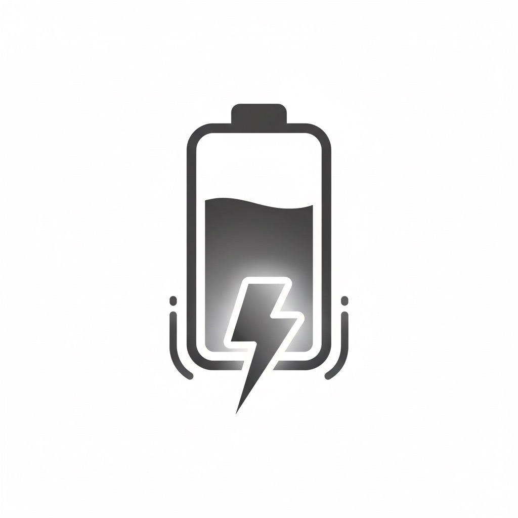 An icon illustrating that battery charging speed is fastest when the device's state of charge is low.
