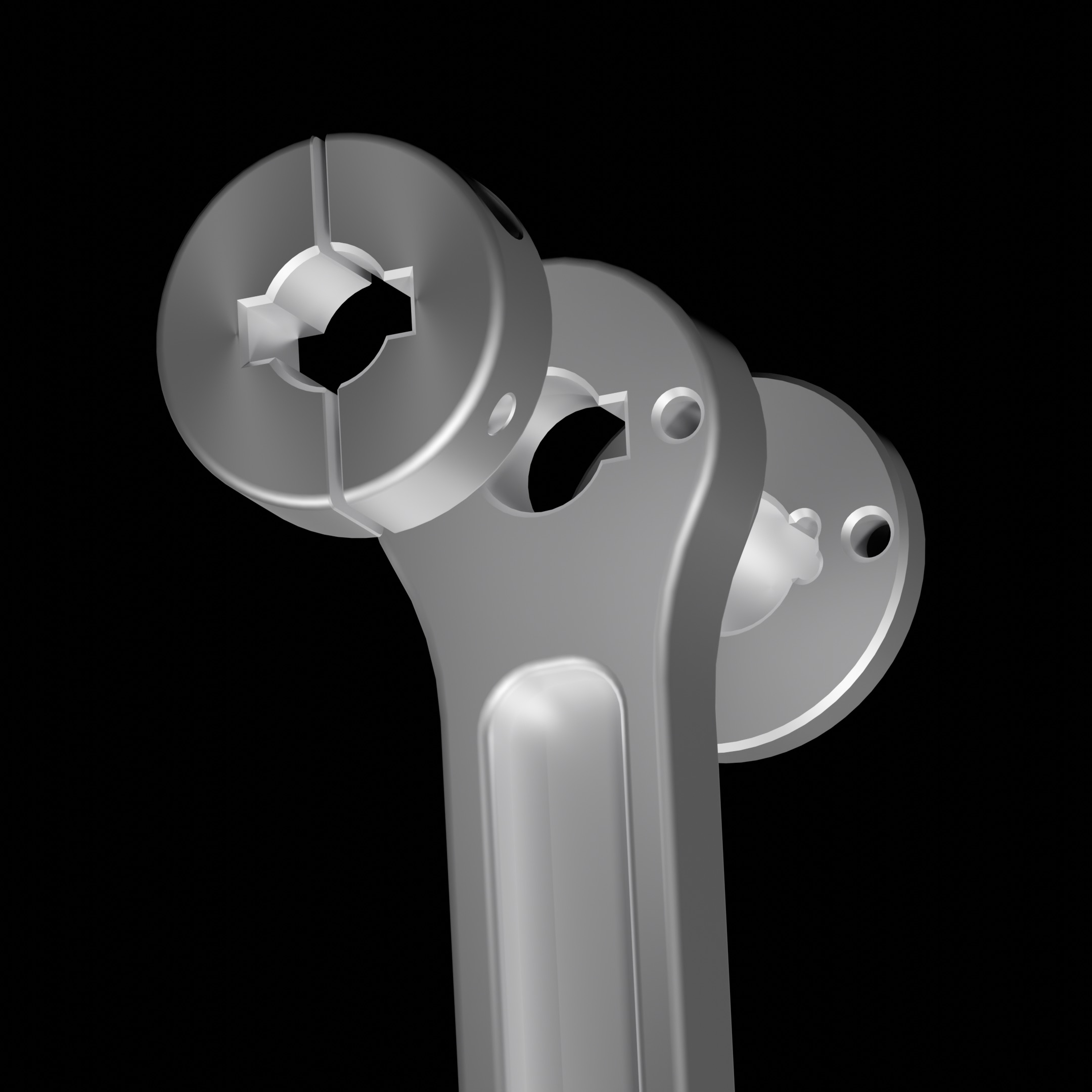 A detailed view of the Powerhouse generator's shaft attachment components, showcasing the aerospace-inspired design and precision CNC-machined, aircraft-grade aluminum.